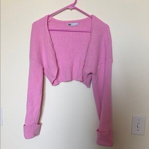 SO Ribbed Sweater Knit Shrug - Pink
